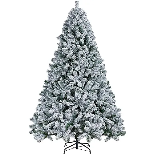 Yaheetech Árbol de Navidad Artificial con Nieve, de 228 cm, 1284 Puntas PVC