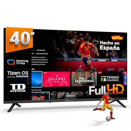 TD Systems - Smart TV 40 Pulgadas con Tizen OS 8.0 Powered by Samsung, sintonizador Triple de televisión (DVB-T2/C/S2). Televisores del 2026 - PRIME40C22TIZEN
