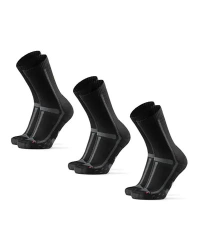 DANISH ENDURANCE Calcetines Running Altos, 3 y 5 Pack Negro/Gris 39-42