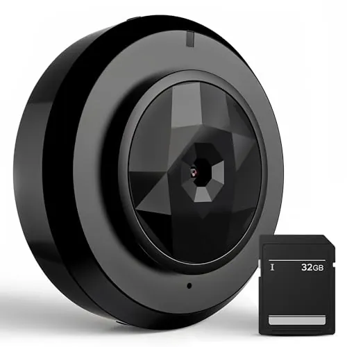 RASTLY Cámara Espía Mini + Micro SD 32GB WiFi Full HD 1080P con Visión Nocturna Infrarroja – Grabación en Bucle, Detección de Movimiento, Batería Recargable, Imán Incorporado