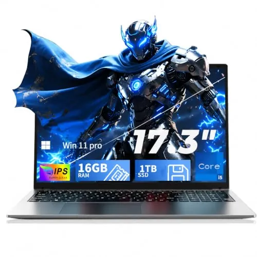 CHIFUYOU Ordenador Portátil 17,3", i5-7Y57, 16GB RAM 1TB SSD, Win 11 Pro