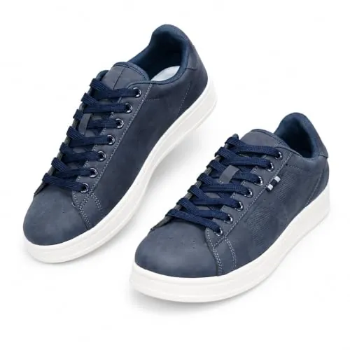 JOMIX Zapatillas Hombre Casuales con Cordones Diseño Minimalista Ligero Cómodo Calzado Versátil para Uso Diario Zapatillas Hombre Casual de Estilo Moderno para Salidas Urbanas,Azul,43 EU