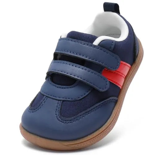 STQ KIDS Barefoot Deportivas Niño Zapatillas Primeros Pasos Calzado Respetuoso Bebe Descalzo con Caída Cero para Correr Caminar Jugar Azul Marino 26 EU