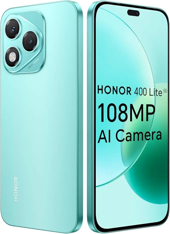 HONOR 400 Lite 5G Smartphone, 8GB 256GB, MTK 7025-Ultra, 5100mAh, Cámara AI de 108MP, 6,7" AMOLED Display 120Hz, IP64, Dual SIM, Android 15, Sin Cargador, Verde