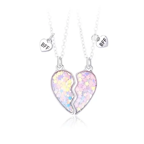Collar de la Amistad, 2 piezas BFF collares amistad collar magnético mejores amigos, Collares de Mejores Amigas Mejores Amigas Collares para niñas cumpleaños regalos colgante cadena regalos