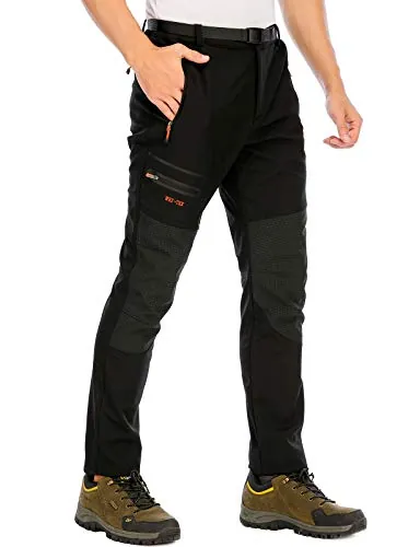 DAFENP Pantalones Trekking Esqui Trabajo Hombre Impermeables Polar Forrado