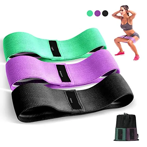 Suright Gomas Elasticas Musculacion, Bandas Elasticas Musculacion Antideslizantes de Tela, Cintas Elasticas Musculacion 3Niveles de Ejercicios para Gluteos,Cadera,Piernas,Yoga,Pilates,Crossfit,Fitness