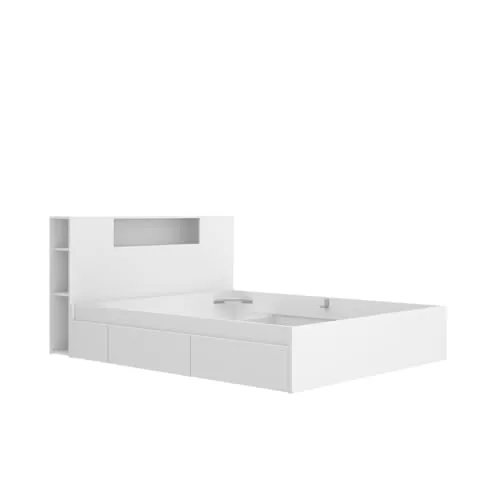DEKIT GRUPO RIMOBEL - Cabezal Ten con Cama Alice 150CM con 4 CAJONES - 96x157x220cm - Blanco