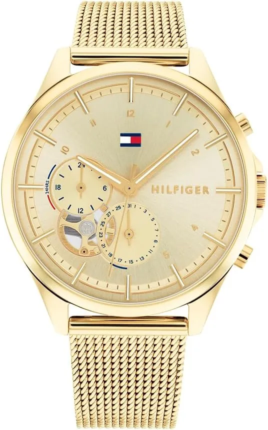 Tommy Hilfiger Reloj Analógico de Cuarzo Multifunción para Mujer con Correa de Acero Inoxidable