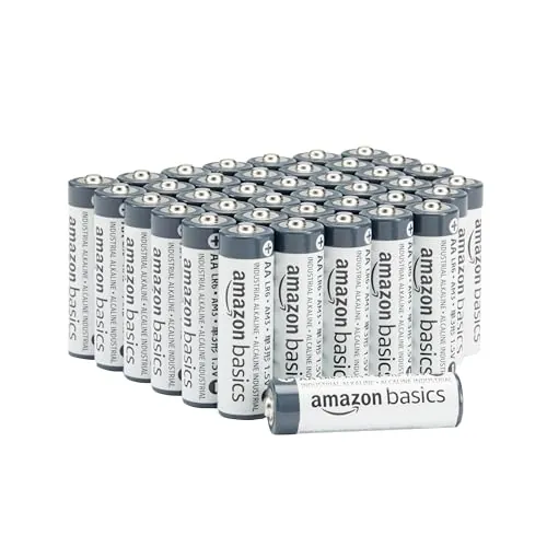Amazon Basics - Paquete de 40 pilas industriales alcalinas AA, 1,5 voltios, vida útil de 5 años