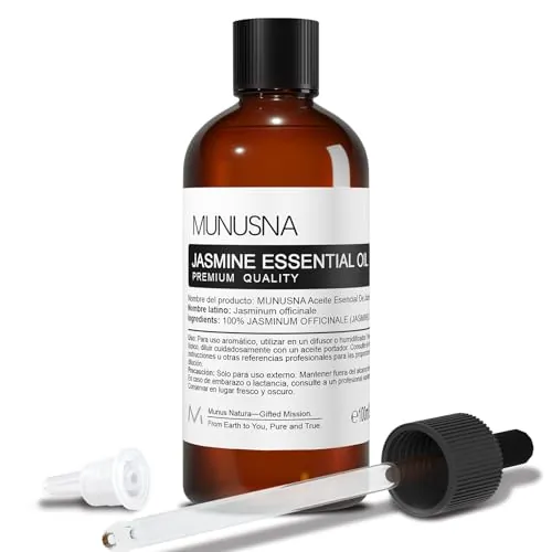 Aceite Esencial Bergamota 100ML, MUNUSNA Aceites Esenciales Naturales Puros para Humidificador Difusor, Aceite de Bergamota para Buen Humor, Jabón, Velas, Masaje, Bergamot Oil