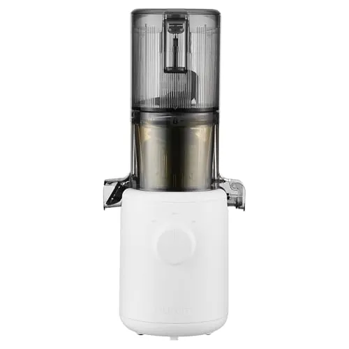 HUROM Exprimidor Eléctrico Compacto H310A, para Frutas y Verduras, Licuadora Prensado en Frío sin BPA, Limpieza Rápida, Motor Silencioso, Sistema Todo en Uno para Jugos y Helados, Blanco