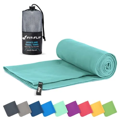 Fit-Flip Toalla Microfibra, para el Gimnasio y la Playa, compacta