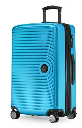 HAUPTSTADTKOFFER Mitte - Maleta Rígida Mediana, TSA, 4 Ruedas, Equipaje Facturable con Ampliación de Volumen de 8 cm, 68 cm, 88 L, Azul Cian