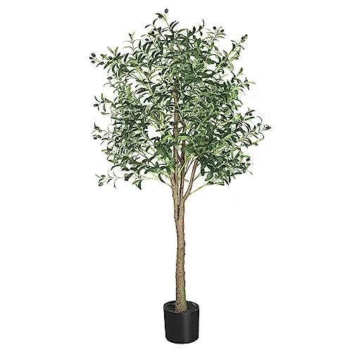 YOLEO Árbol de olivo artificial, 180 cm, plantas artificiales, grandes olivos, artificiales, como auténtico, para salón, dormitorio, oficina, decoración (tipo 2)