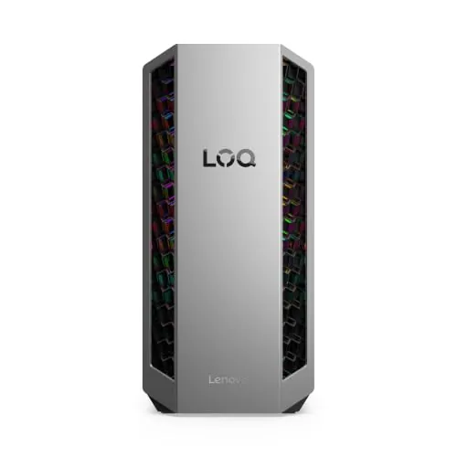 Lenovo LOQ Tower 26ADR10 | Torre Gaming | Ryzen 7 | RTX 5050 | 16GB | 512GB | AMD Ryzen 7 8745HX , NVIDIA GeForce RTX 5050, 16GB RAM, 512GB SSD, Sin Sistema Operativo, 26L, luz ARGB, Color Gris + Negro