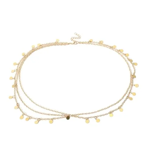 Diadema dorada para mujer con borla de lentejuelas, cadena vintage para el pelo para mujer, tocado oriental para carnaval, festivales, bodas, accesorios de disfraz de adivina, talla única