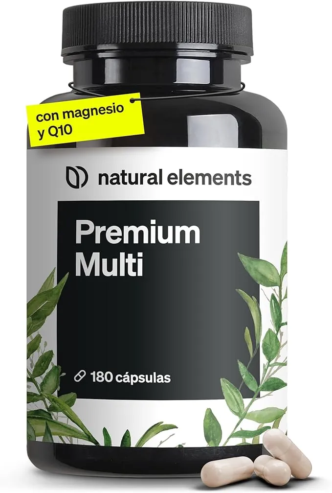 Multivitaminas y Minerales - 25 sustancias vitales - Vitaminas A B C D3 E K, Zinc, Magnesio, CoQ10, Selenio, OPC y más - Materias primas de primera calidad para tu sistema inmunitario - 180 Cápsulas