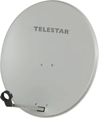 TELESTAR DIGIRAPID 80 S – Antena parabólica (80 cm, acero, soporte LNB de 40 mm) – Gris claro