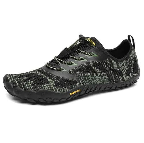 SAGUARO Mujer Hombre Barefoot Zapatillas Minimalistas Calzado Barefoot Shoes Yoga Fitness Gimnasio Uso Diario para Suela Zero Drop Puntera Ancha Cómodas VerdeGris,Gr.40