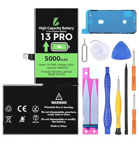 LL TRADER Batería para iPhone 13 Pro 5000mAh y Kit de Reparación