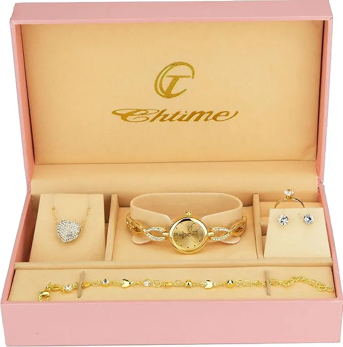 Caja de Regalo Reloj Mujer - Juegos de Joyas- Collar-Anillo- Pendientes - Pulsera