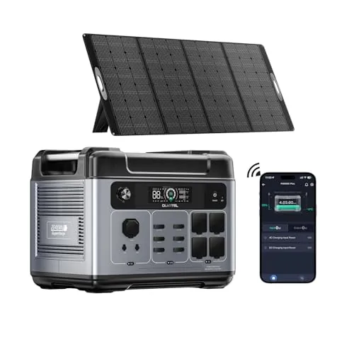 OUKITEL P2001 Plus Estación de Eléctrica Portátil 2048Wh con Panel 400W, Generador Solar de Batería LiFePO4, 4 salidas AC 2400W (4800W Pic), con Funda Protectora, Carga Rápida de 1H, Viajes y Camping