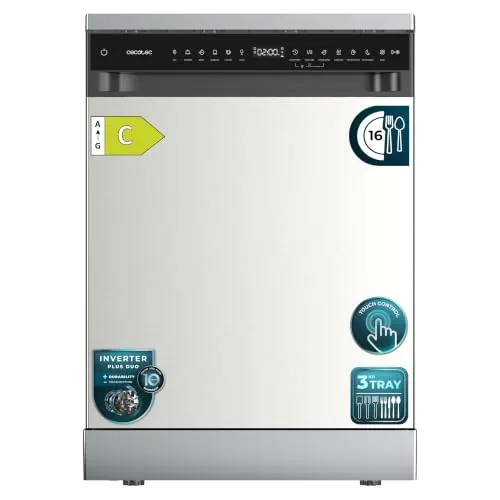 Cecotec Lavavajillas 60 cm Libre Instalación Bolero Aguazero 6550 Inox