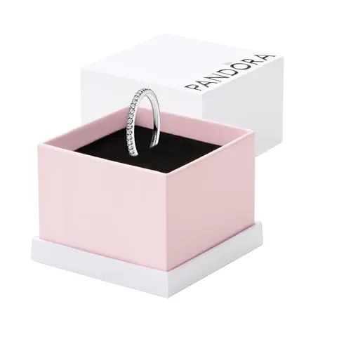 Pandora Timeless Anillo de eternidad de plata de ley con circonitas cúbicas transparentes, talla 56