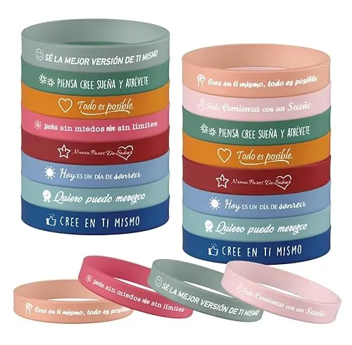 Yuecda Idioma español Pulseras Motivacionales Regalos Inspiradores para Adolescentes, Estudiantes y Colegas, Perfecto para Cumpleaños y Eventos (20)