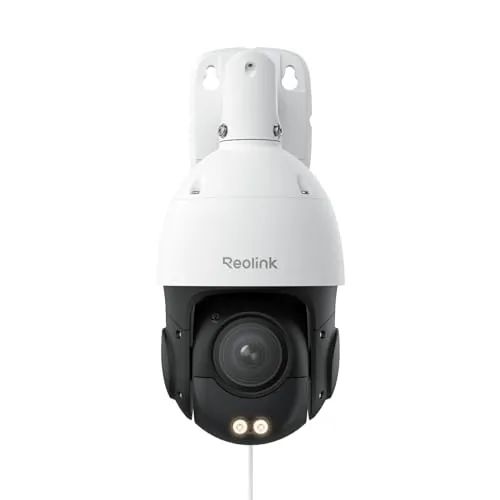 Reolink 4K PTZ Cámara Vigilancia Exterior PoE, 16X Zoom Óptico 3D, 360°/90° Pan & Tilt, Visión Nocturna en Color, Detección Persona/Vehículo/Animale, Audio Bidireccional, Soporta microSD, RLC-823S2