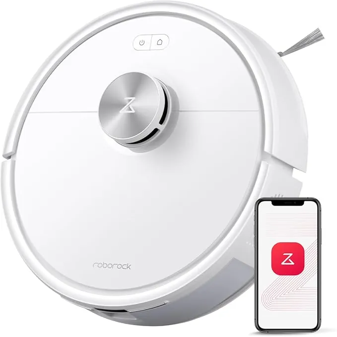 roborock Q7 M5 Robot Aspirador y Fregasuelos 2 en 1 de 10000 Pa, Robot Vacuum con Doble Sistema Antienredos, Navegación PreciSense LiDAR, Controlado por App y Comando por Voz, Blanco