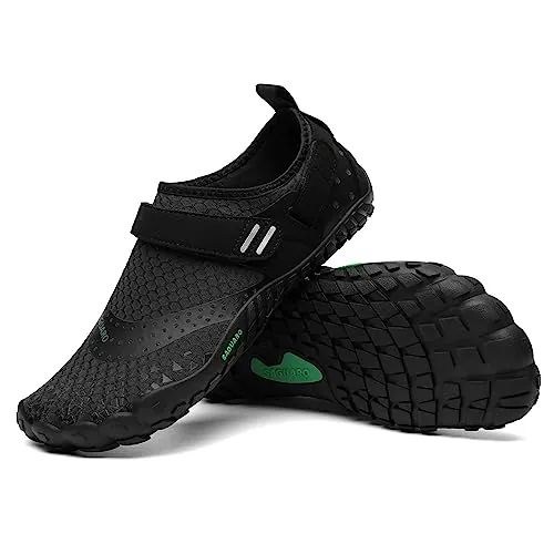 SAGUARO Hombre Barefoot Zapatillas Minimalistas Mujer Antideslizante Zapatos Barefoot para Zero Drop Soles Negro Noche,Gr.44