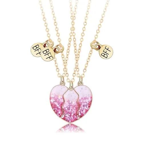 Collares de La Amistad Para 3-3 Piezas Mejores Amigas Collar Con Imán - Regalos de Joyería Para Niñas