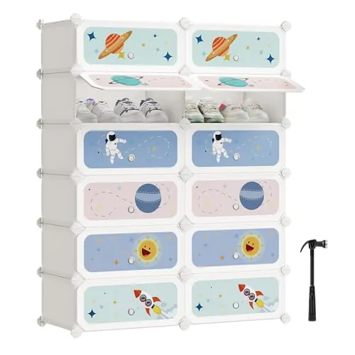 SONGMICS Estantería Modular Infantil de 12 Cubos, 31 x 81 x 106 cm