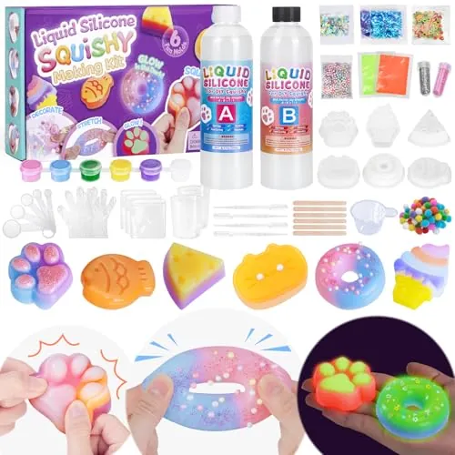 Highttoy Kit Squishy Silicona Líquida Luminoso Bricolaje Niños 6+ Años