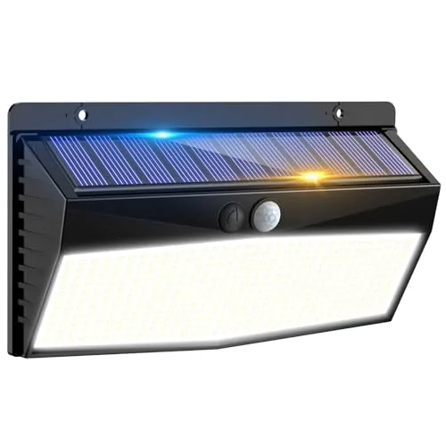 Peasur Luz Solar LED Exterior Jardin 368LED Luces Solares con Sensor de Movimiento, IP65 Impermeable Focos LED Exterior Solares, Superbrillante Lamparas Solares-1 Paquete