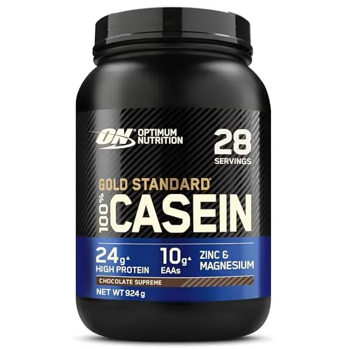 Optimum Nutrition Gold Standard 100% Proteína de Caseína en Polvo, Sabor Chocolate Supremo, 924g, 24 Servicios