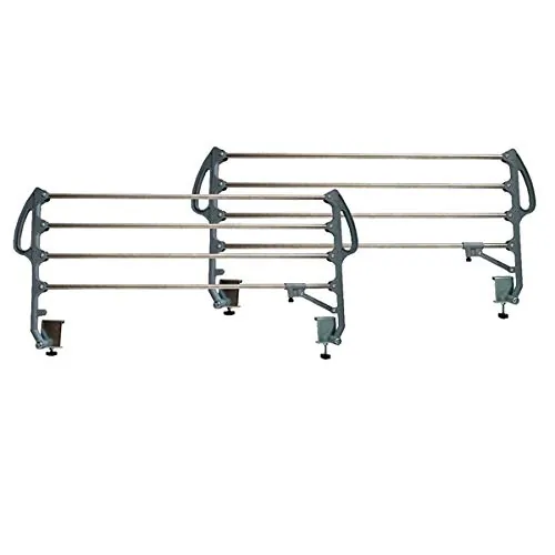 amuéblate Online - Juego de Barandillas Metálicas Geriátricas Reforzadas Abatibles INOX para Cama Articulada con 4 Barras de Seguridad