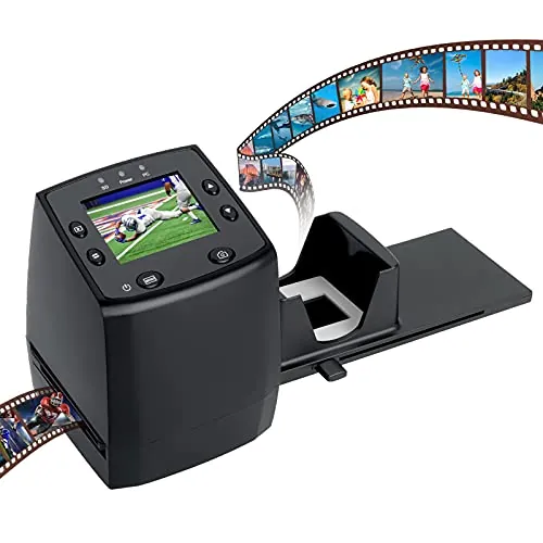 DIGITNOW! Escáner de negativos y diapositivas con pantalla LCD de 2,4”, alta resolución (3600 ppp), convierte negativos y diapositivas de 35/135 mm en archivos digitales JPEG