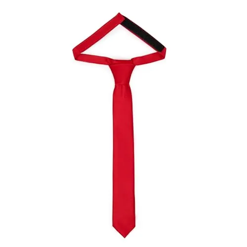 Ladeheid Corbata para niños para chicos - Aspecto elegante mate, Pre-atada con cierre autoadherente, Perfecta para ocasiones especiales - Corbata de clip estilosa TKM (31cm x 4cm, Rojo)