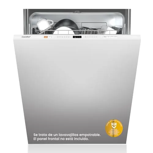 COMFEE' CDWPB1215PB-EU Lavavajillas Integrable 60cm para 12 Cubiertos, Cloud Wash, Secado Extra, Inicio Diferido, Lavado Rápido, 5+3 Programas, Función IoT - Blanco