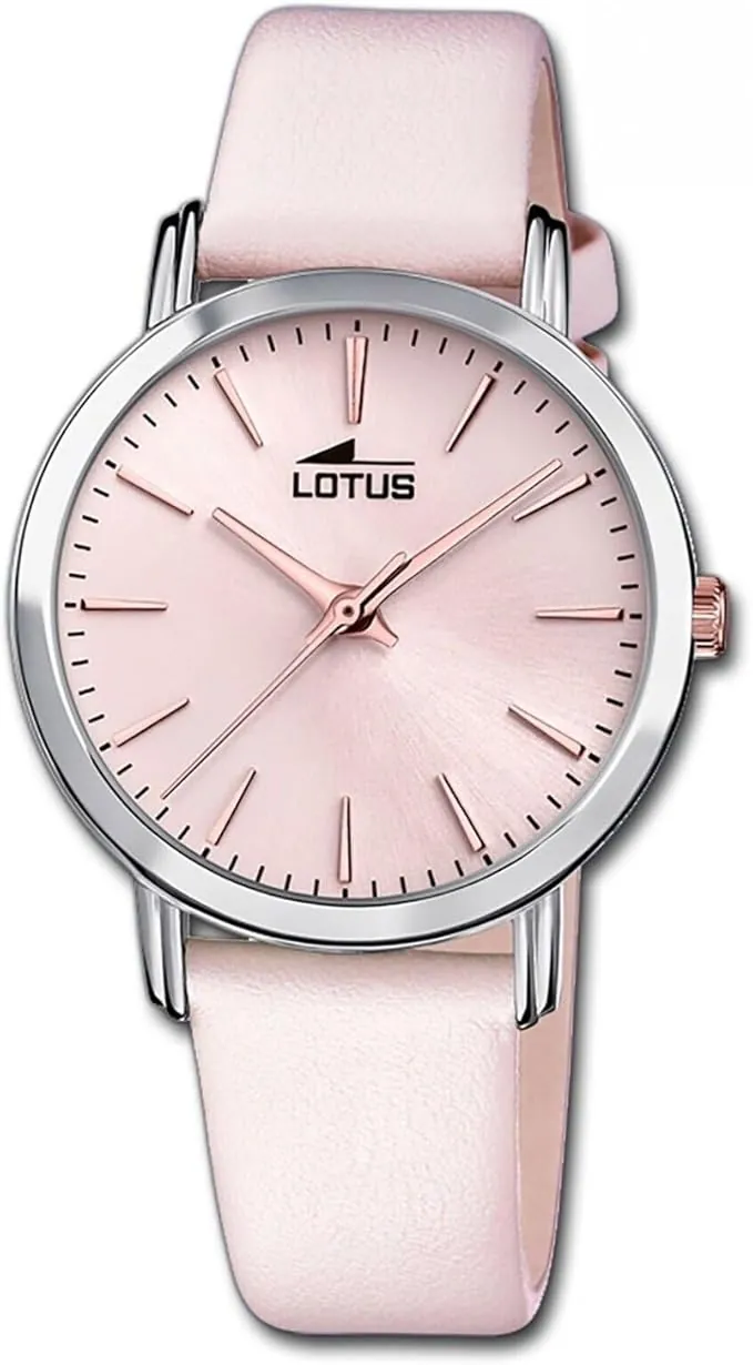 LOTUS Reloj Mujer Analógico de Cuero - Movimiento de Cuarzo - Cristal Mineral de Alta Resistencia - Resistente al Agua 5 ATM - Elegante, Clásico y Vintage 18738 - Minimalist for Her