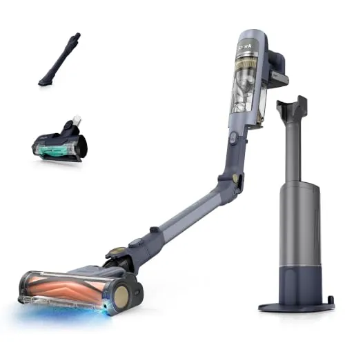 Shark Detect Speed Clean & Empty Pet Pro Aspiradora sin Cable Potente, Reverse Clean, 60 Minutos de autonomía, Base de Carga autovaciable y Accesorio para Mascotas, Lila, IA3243EUTPU