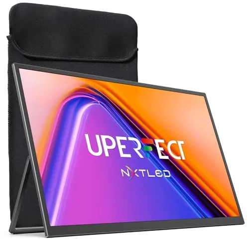 UPERFECT Monitor Portátil 18,5 Pulgadas 120Hz 145% sRGB 600 nits 2000:1 NxtLED para Juegos, Pantalla Móvil con Pantalla Mate FHD True Eye Care USB C Mini HDMI para Laptop PC Consolas de Videojuegos