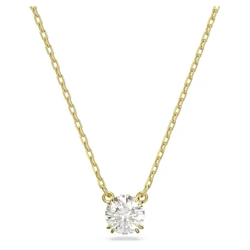 Swarovski Colgante Constella, Talla redonda, Blanco, Baño tono oro