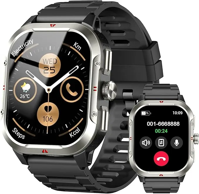 Reloj Inteligente Hombre con GPS, 2.06'' HD Smartwatch con Llamadas Bluetooth, IP68 Fitness Tracker con 110+ Modos Deportivos, Monitor de Sueño/Podómetro/Pulsómetro/SpO2 Smart Watch para Android iOS