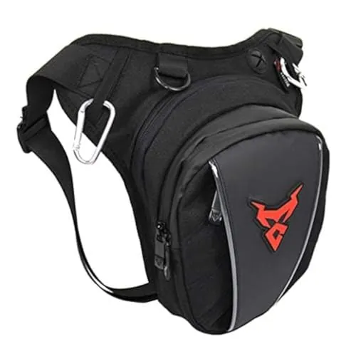 Bolsa de Pierna de Moto Oxford Talla Pack Riñonera para Hombre Mujer Cintura Muslo Trasero Cadera Bolsa de cinturón Exterior Viaje Senderismo cilíndrica táctica al Aire Libre Bolsa de Deporte, Negro