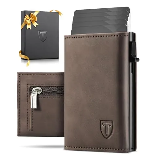 Tomylv Carteras para Hombre Bloqueo RFID, Tarjetero Hombre - Marrón