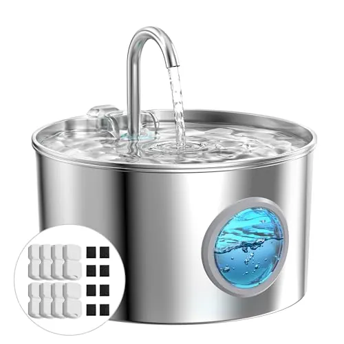 Fuente para Gatos Acero Inoxidable: Bebedero Gatos Automatico + 16 Filtros
